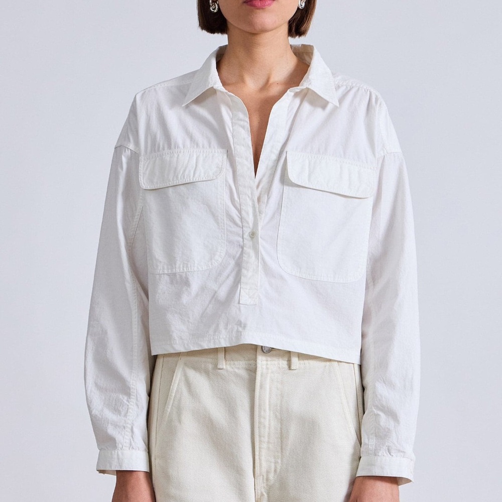 Apiece Apart White Cropped Jacket